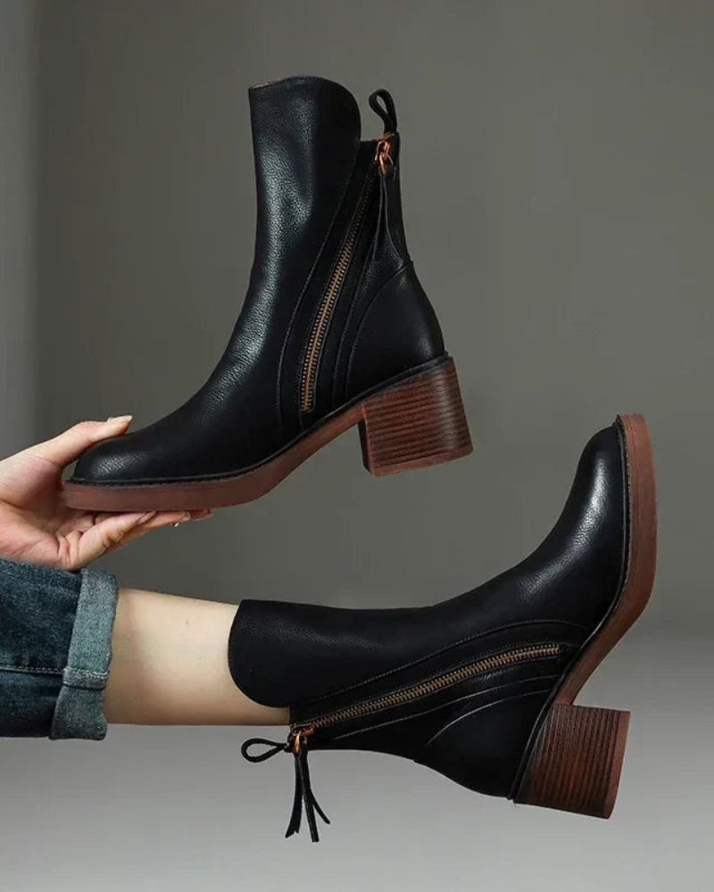 Valeria | Modern Zip Ankle Boots