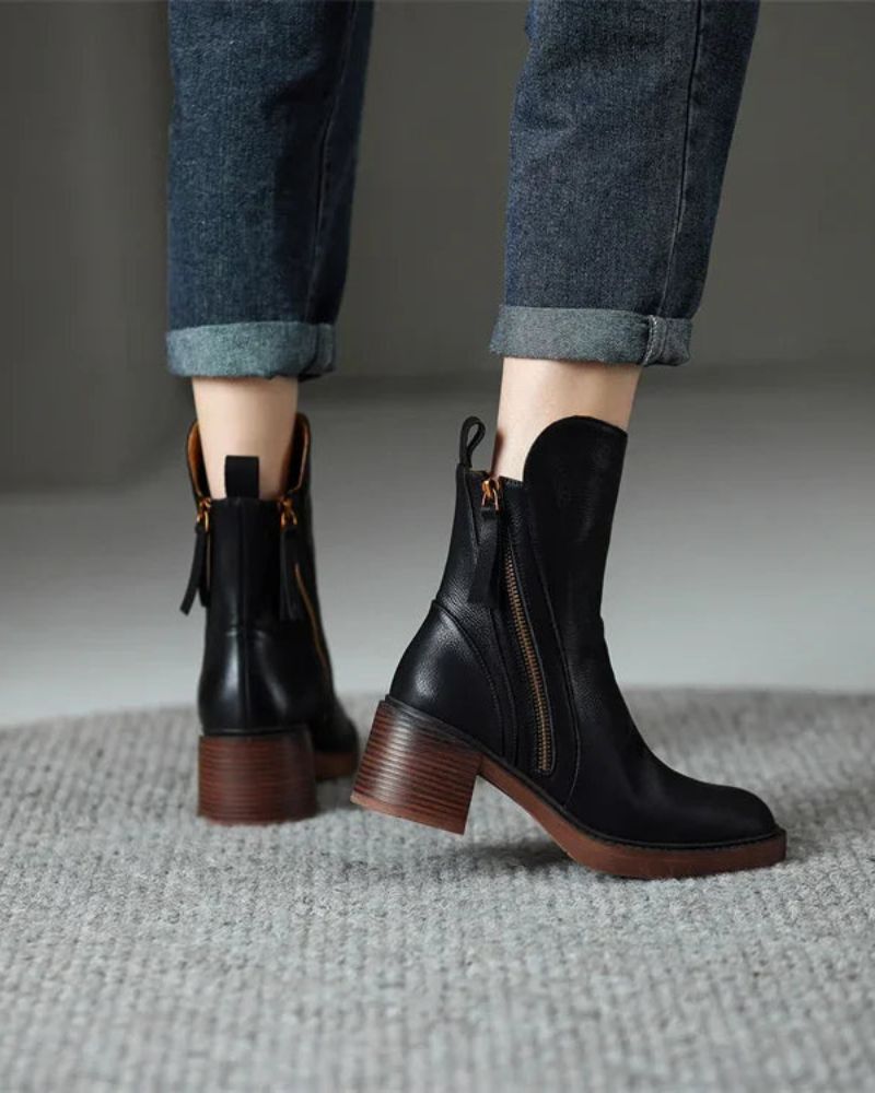 Valeria | Modern Zip Ankle Boots