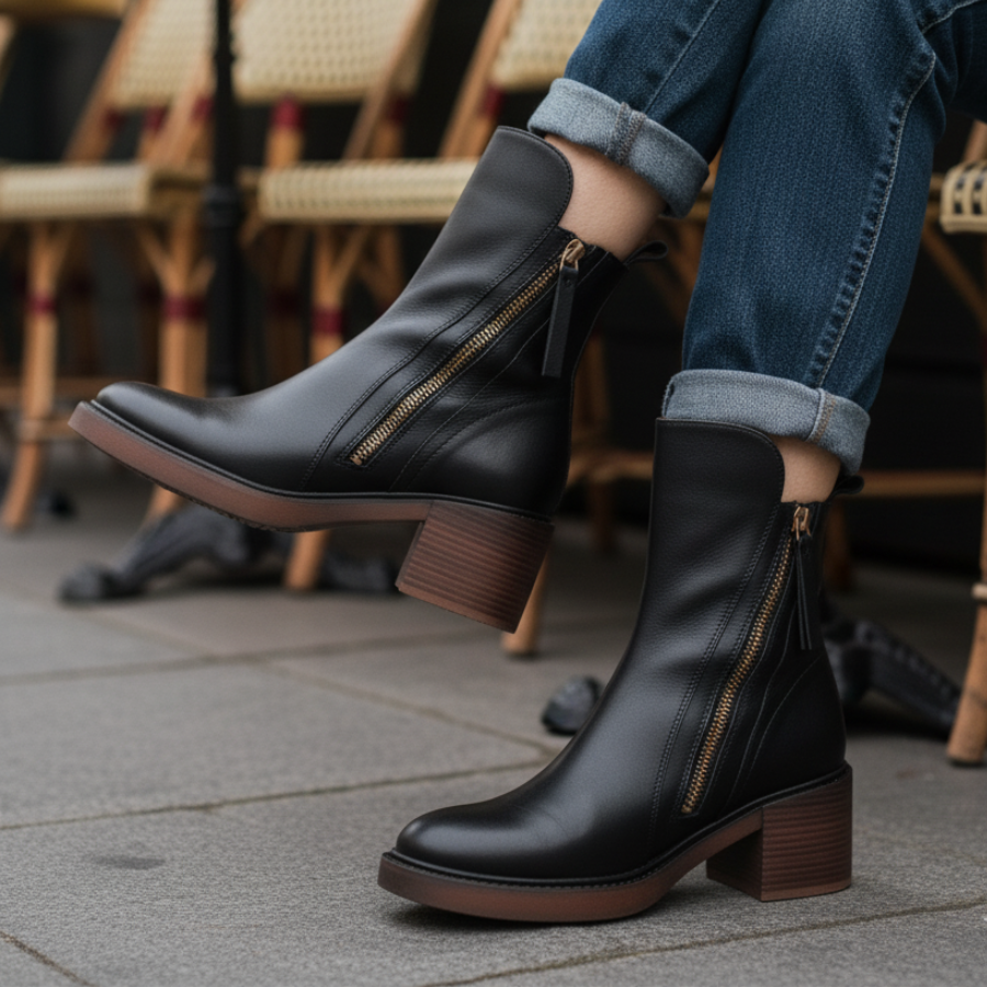 Valeria | Modern Zip Ankle Boots