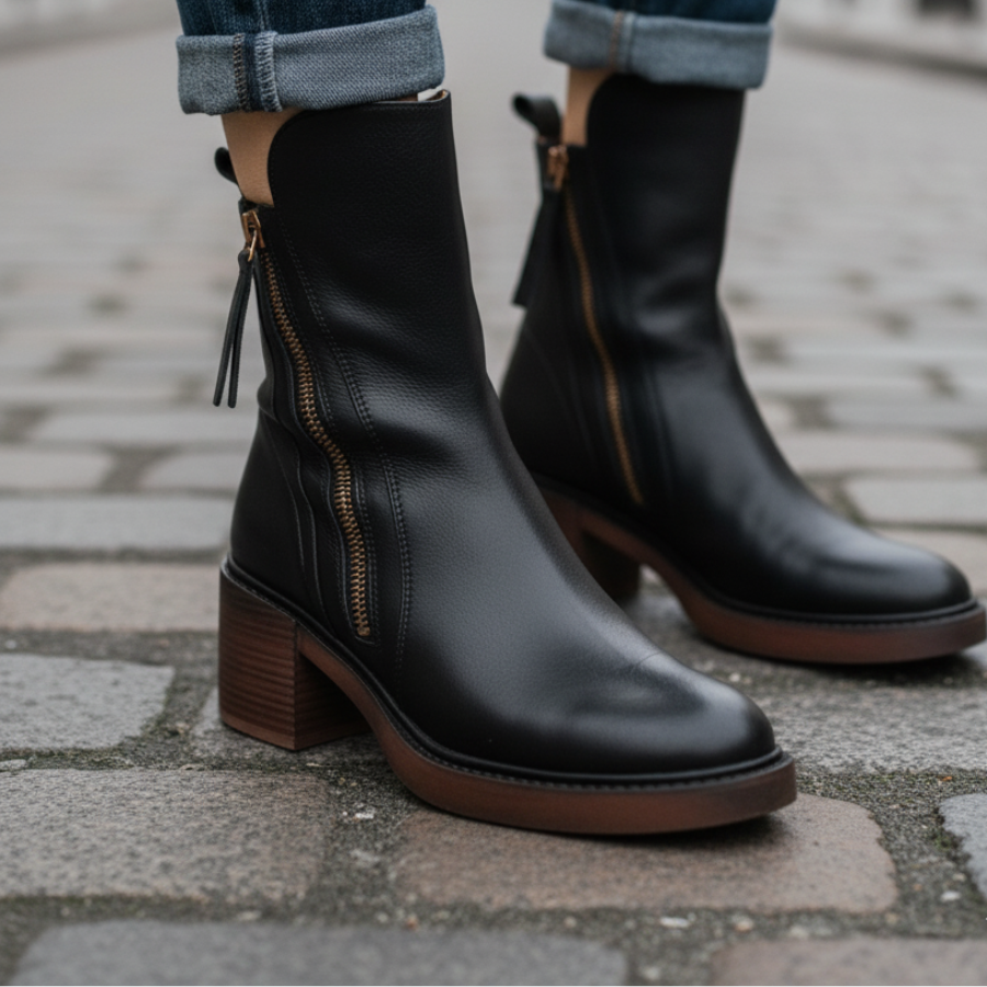 Valeria | Modern Zip Ankle Boots