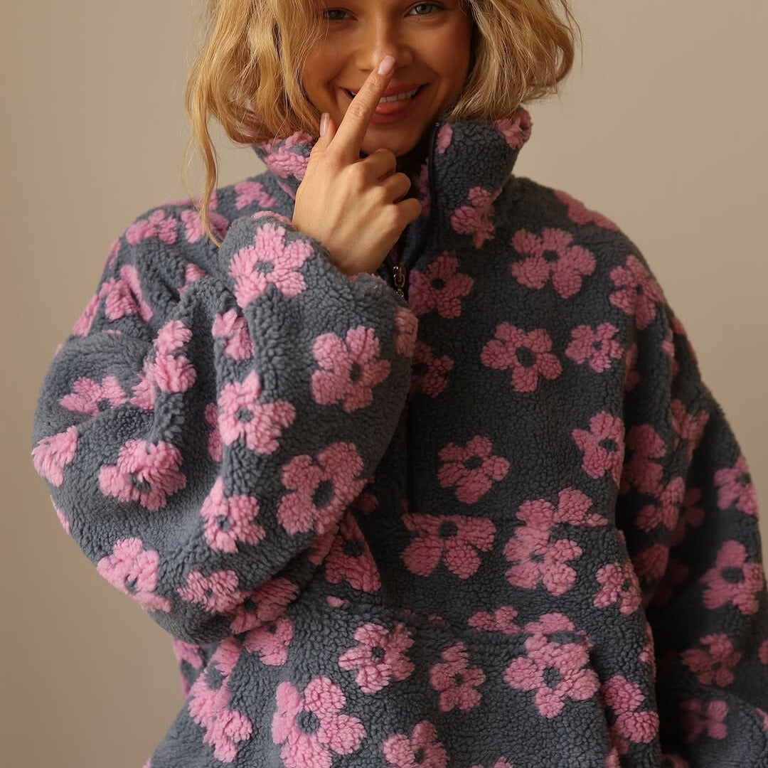 Clara | Cozy Floral Fleece Pullover
