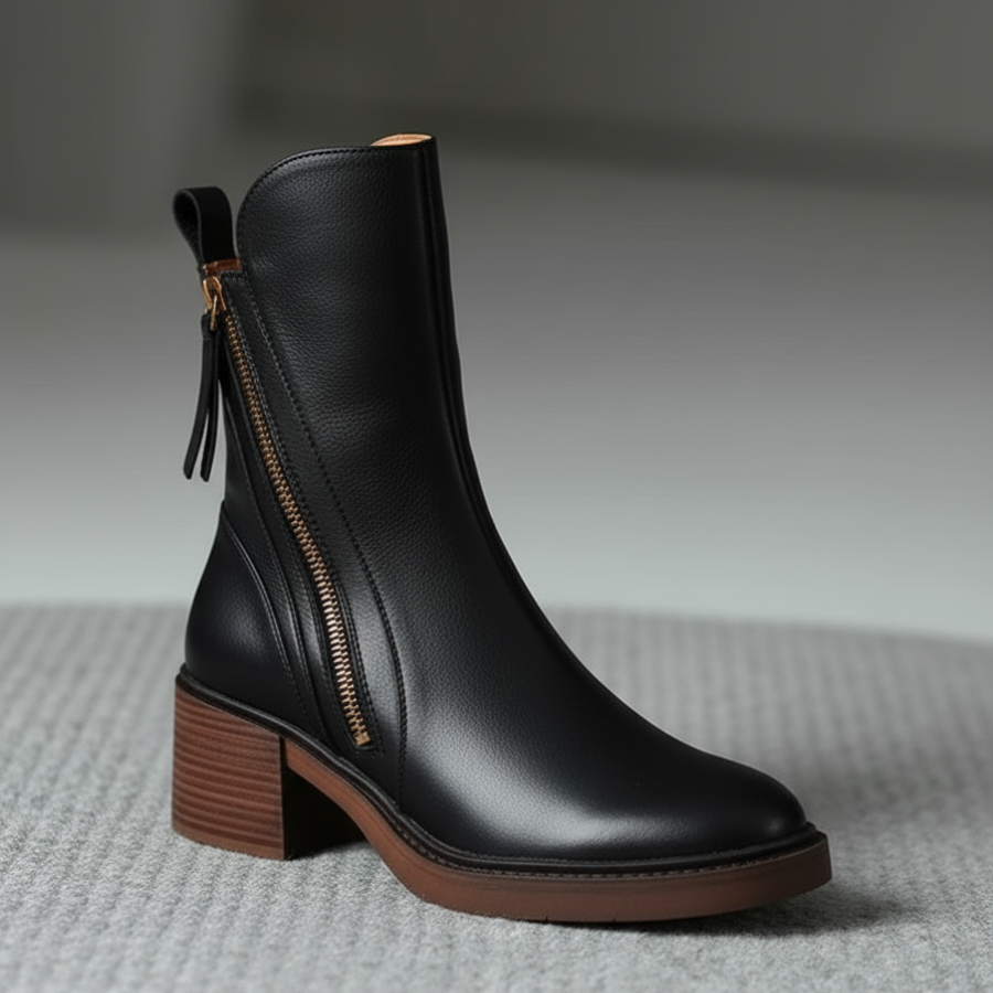 Valeria | Modern Zip Ankle Boots