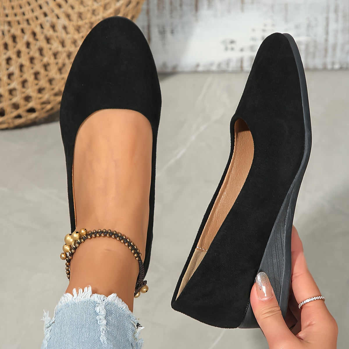 Éliane | Comfortable ballerinas with wedge heel