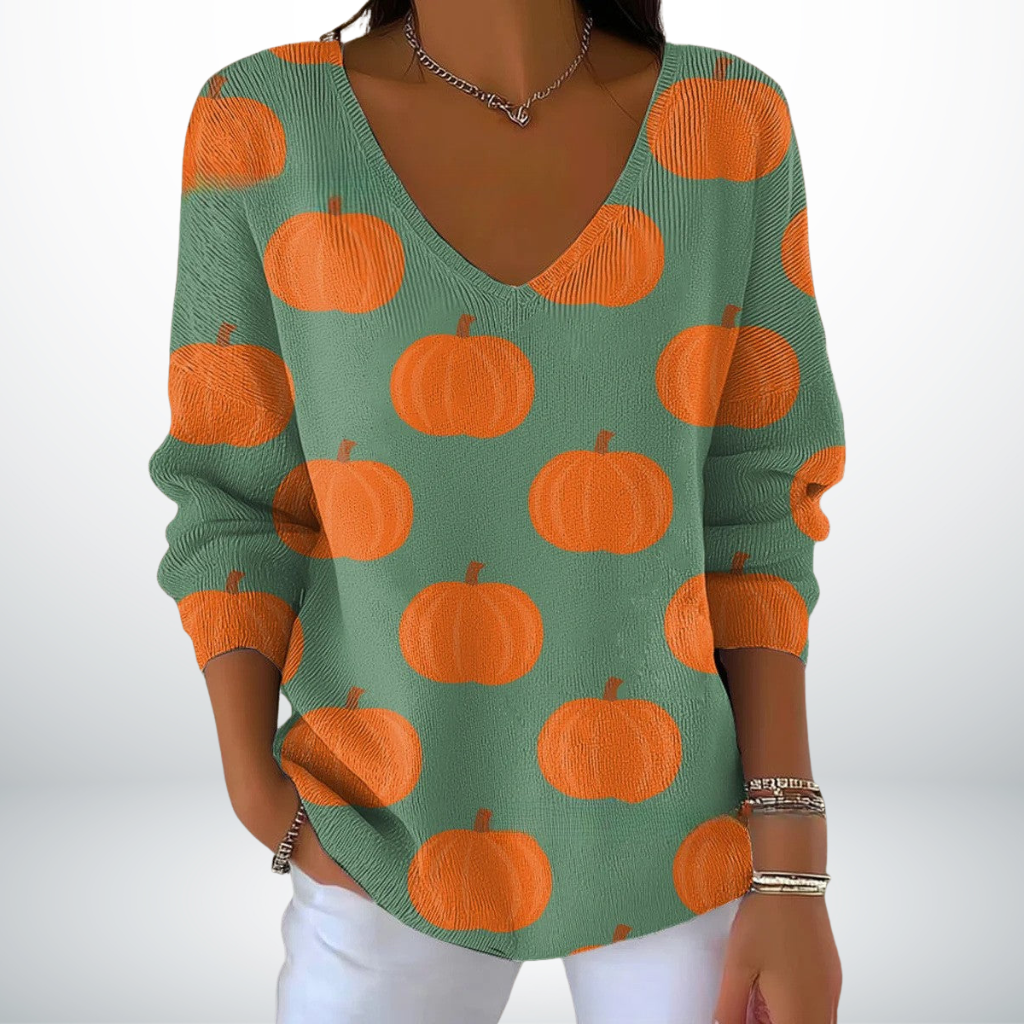 Evelien | Comfortable Knitted Pullover with V-Neck