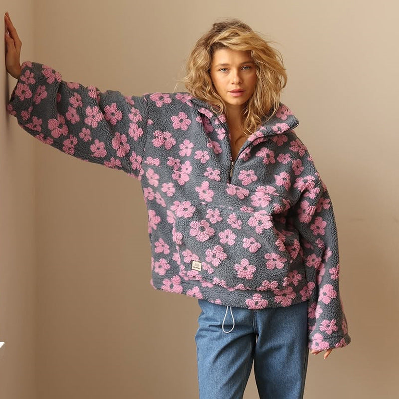 Clara | Cozy Floral Fleece Pullover