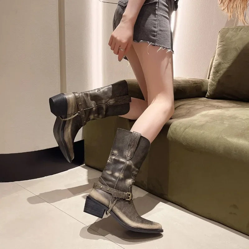 Raina | Western Mid-Calf Boots