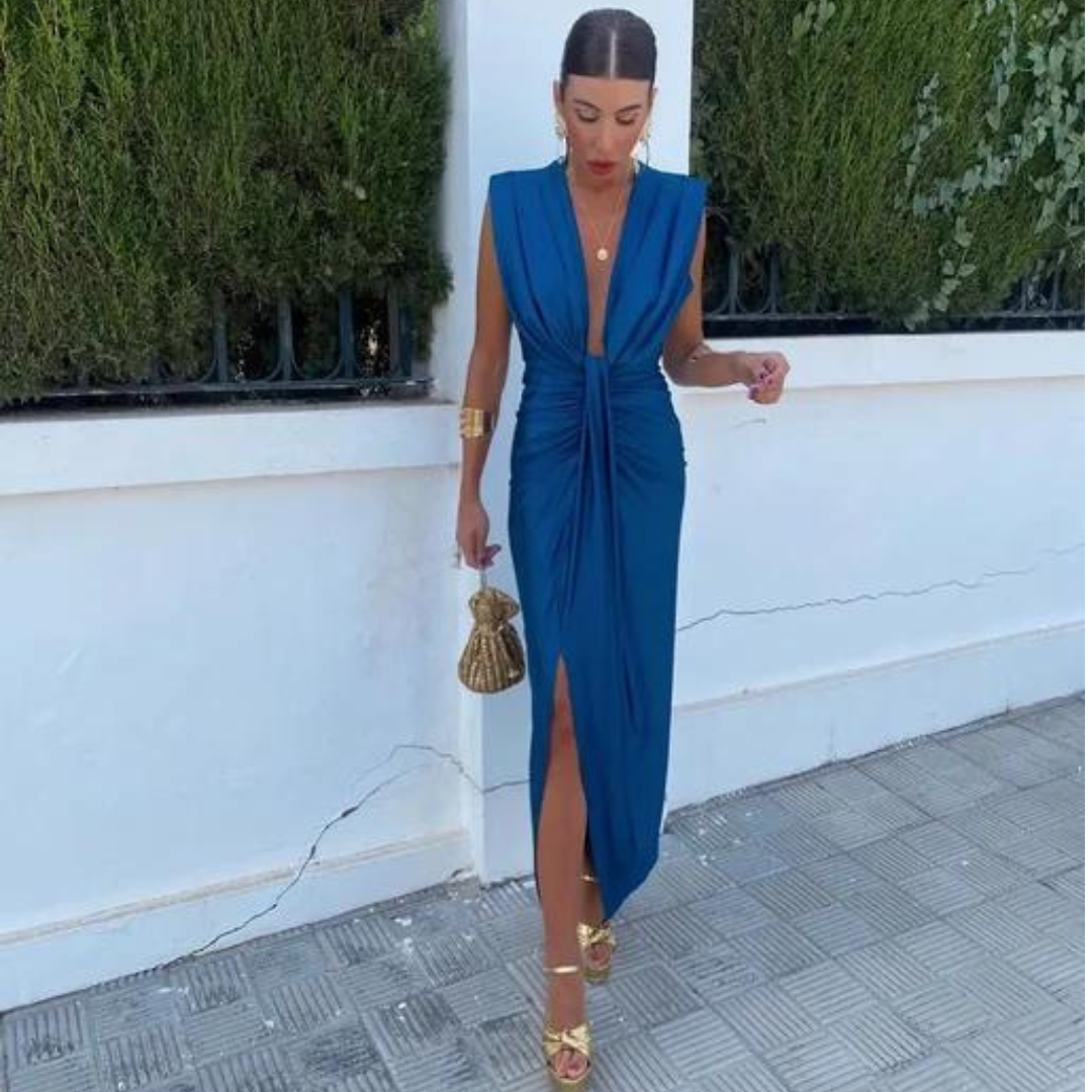 Crocetta™ | Elegant V-Neck Dress