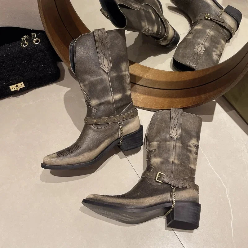Raina | Western Mid-Calf Boots