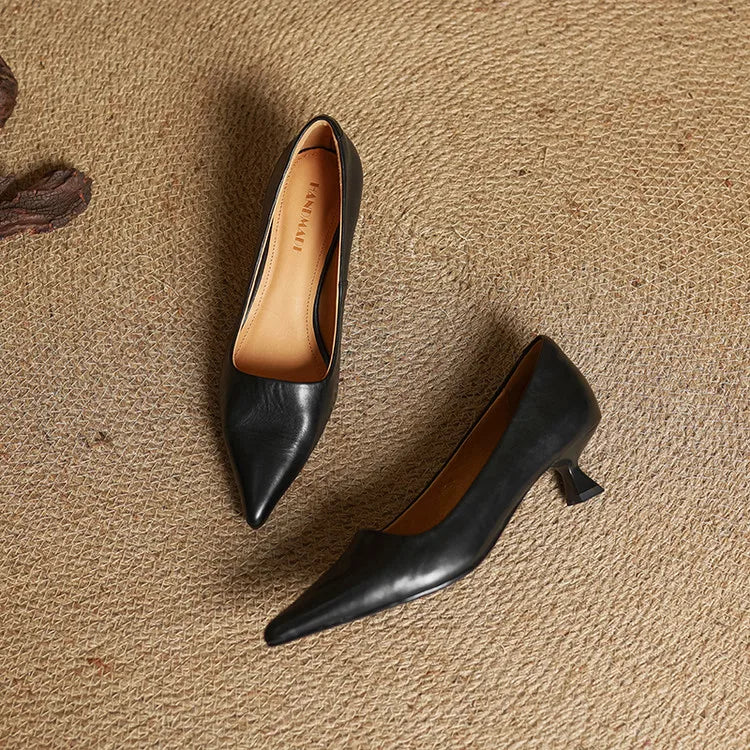 Marise | Pointed Toe Leather Pumps