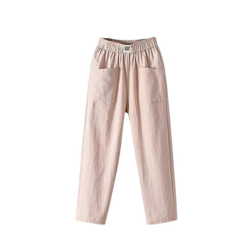 Julie | Casual Cotton Linen Trousers with Elasticated Waist