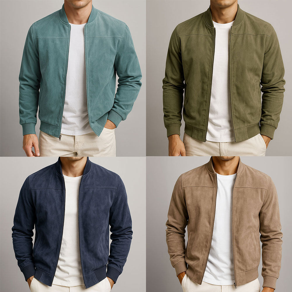 Adrian | Classic Suede Bomber Jacket
