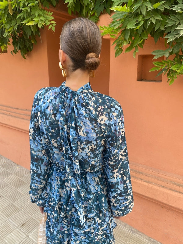 Isadora™ | Blue Elegant Midi Dress