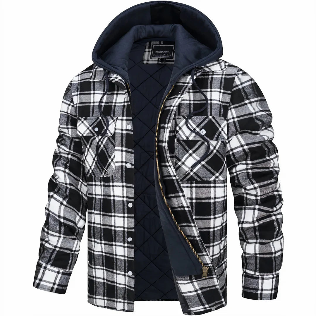Marcus | Rugged Plaid Hooded Jacket