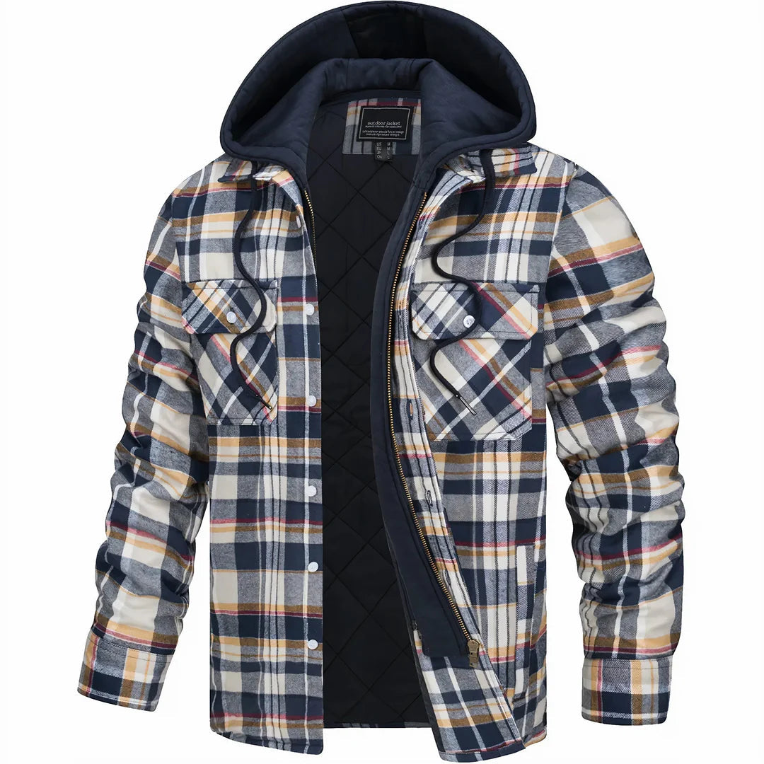 Marcus | Rugged Plaid Hooded Jacket
