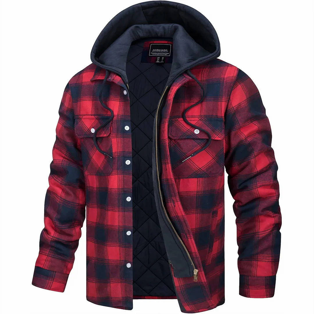 Marcus | Rugged Plaid Hooded Jacket
