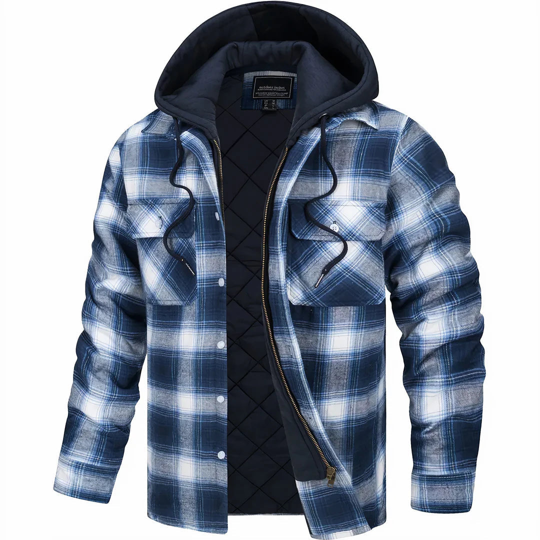 Marcus | Rugged Plaid Hooded Jacket