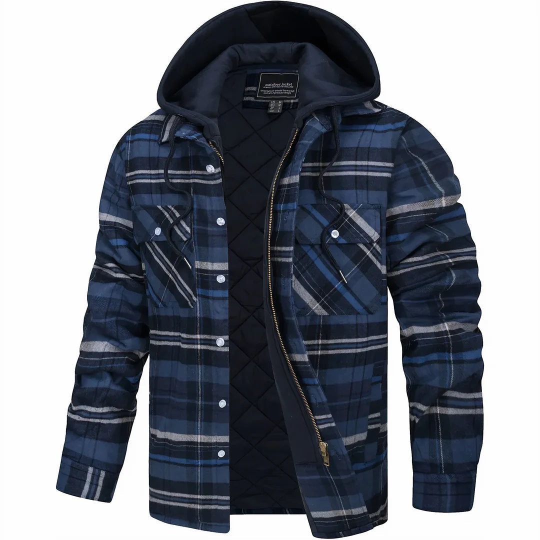 Marcus | Rugged Plaid Hooded Jacket