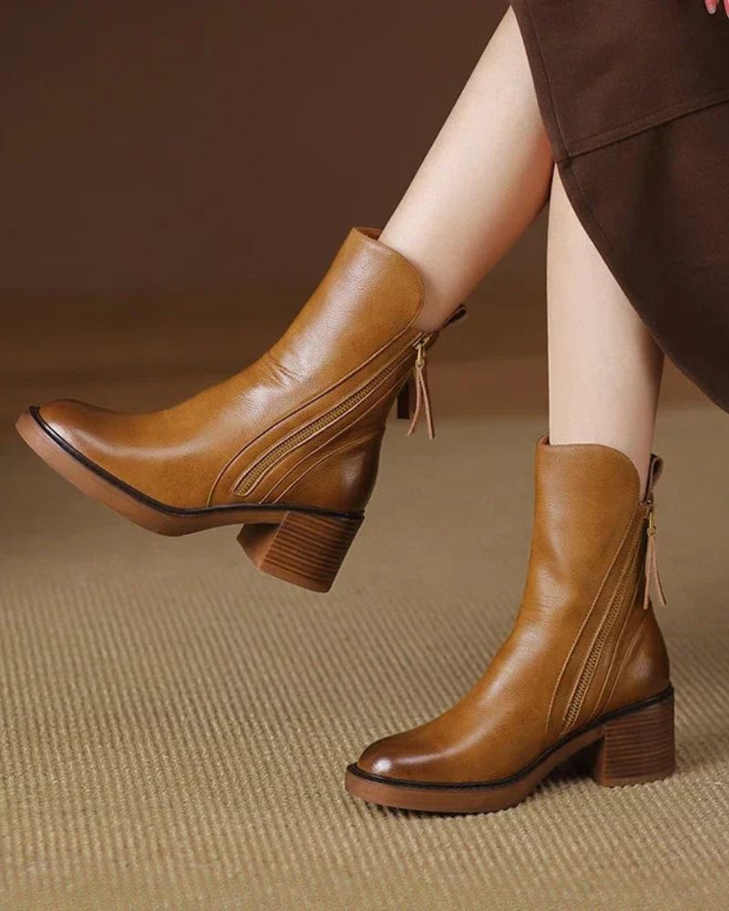 Valeria | Modern Zip Ankle Boots