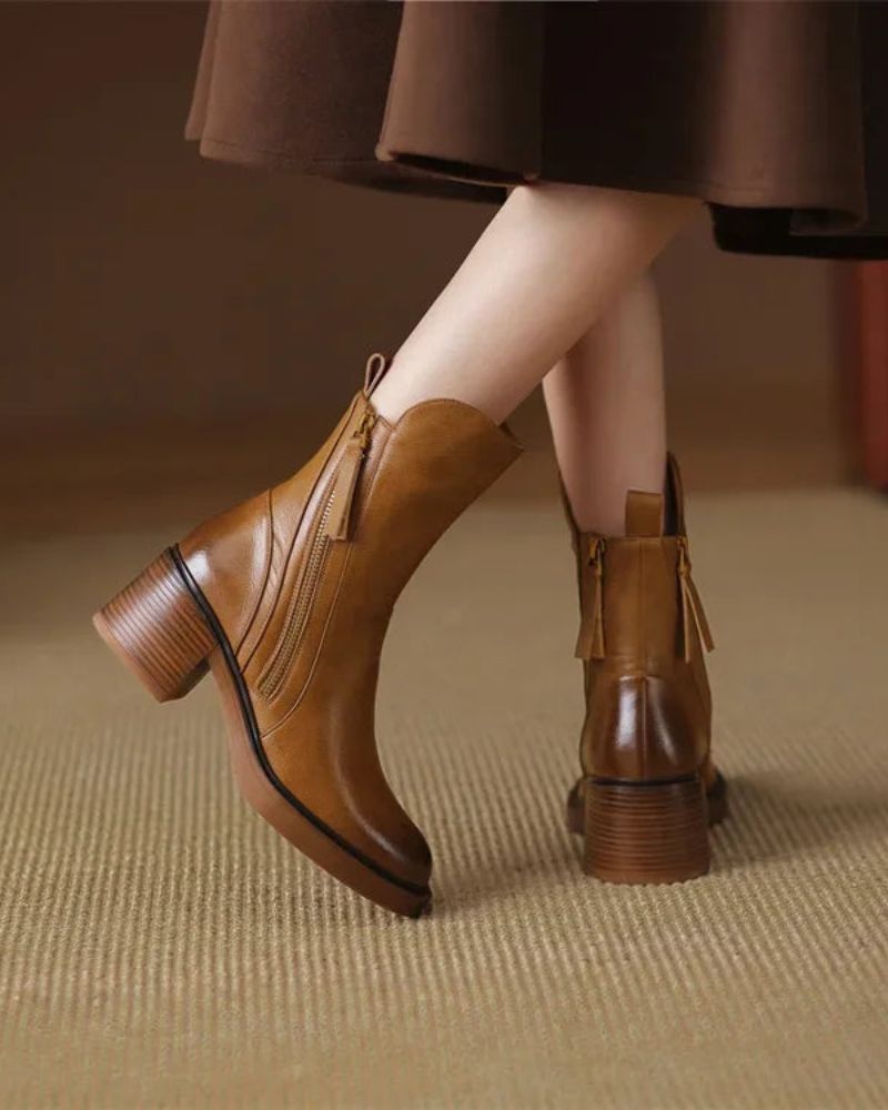 Valeria | Modern Zip Ankle Boots