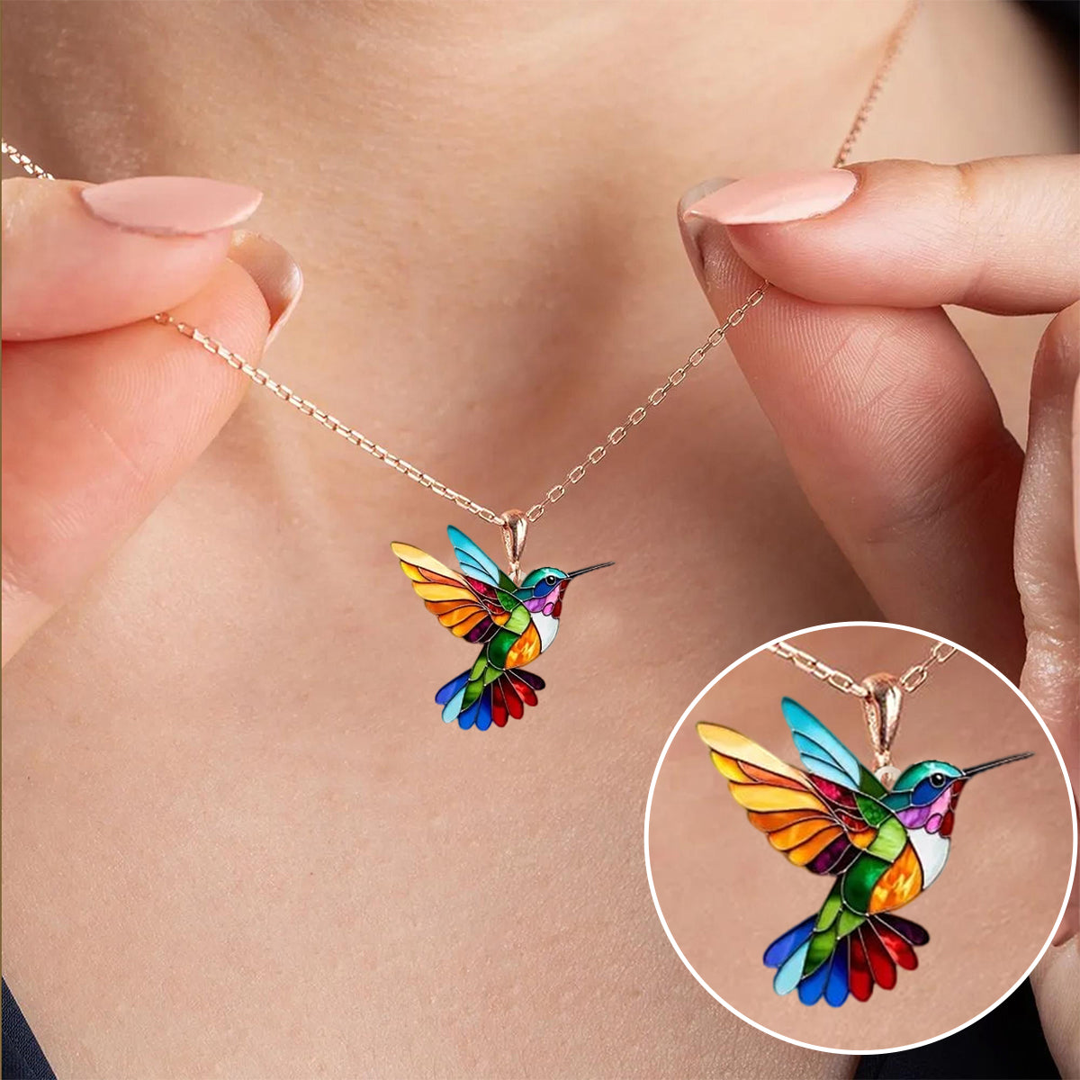 Aorelle™ | Elegant and Colorful Hummingbird Necklace