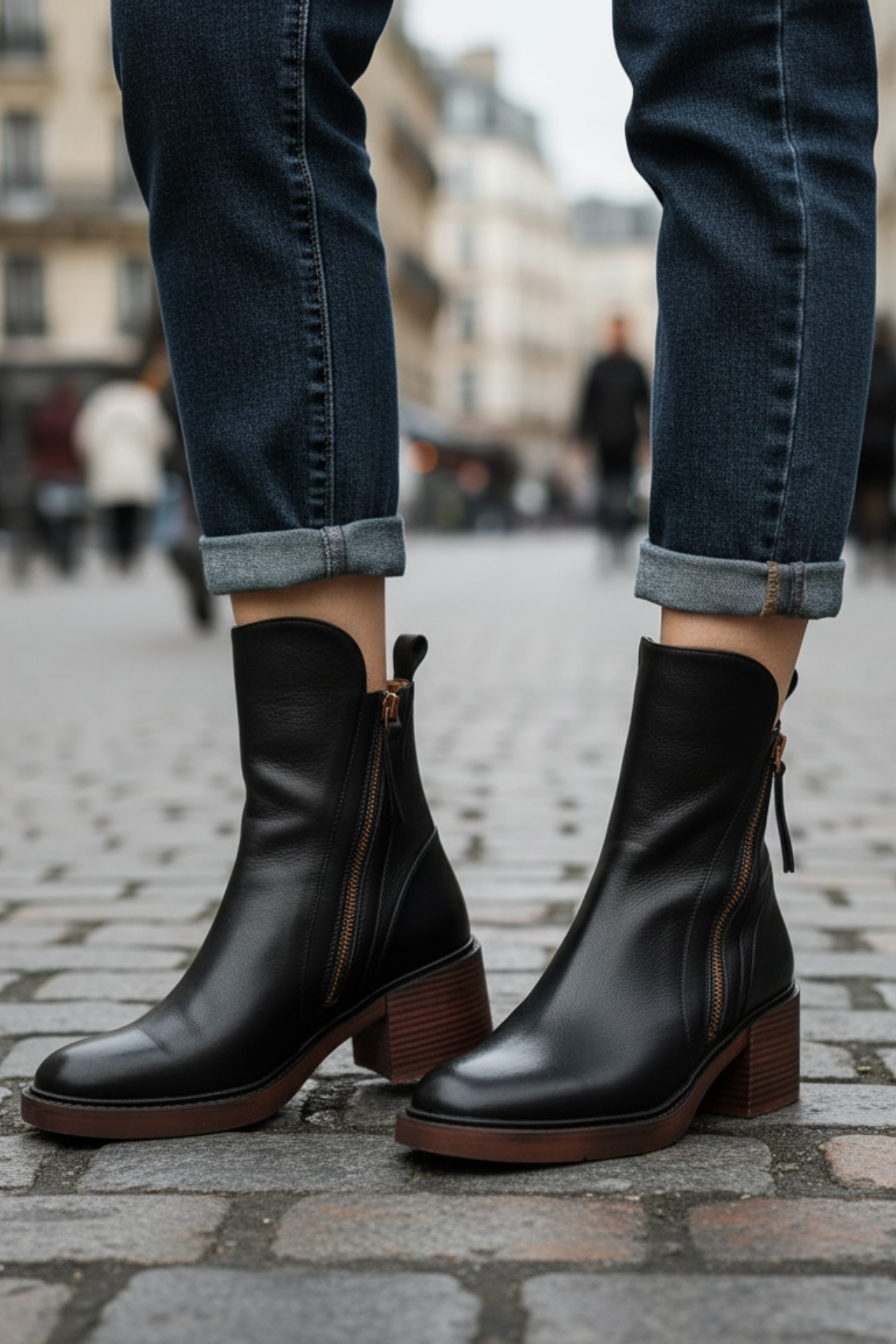 Valeria | Modern Zip Ankle Boots