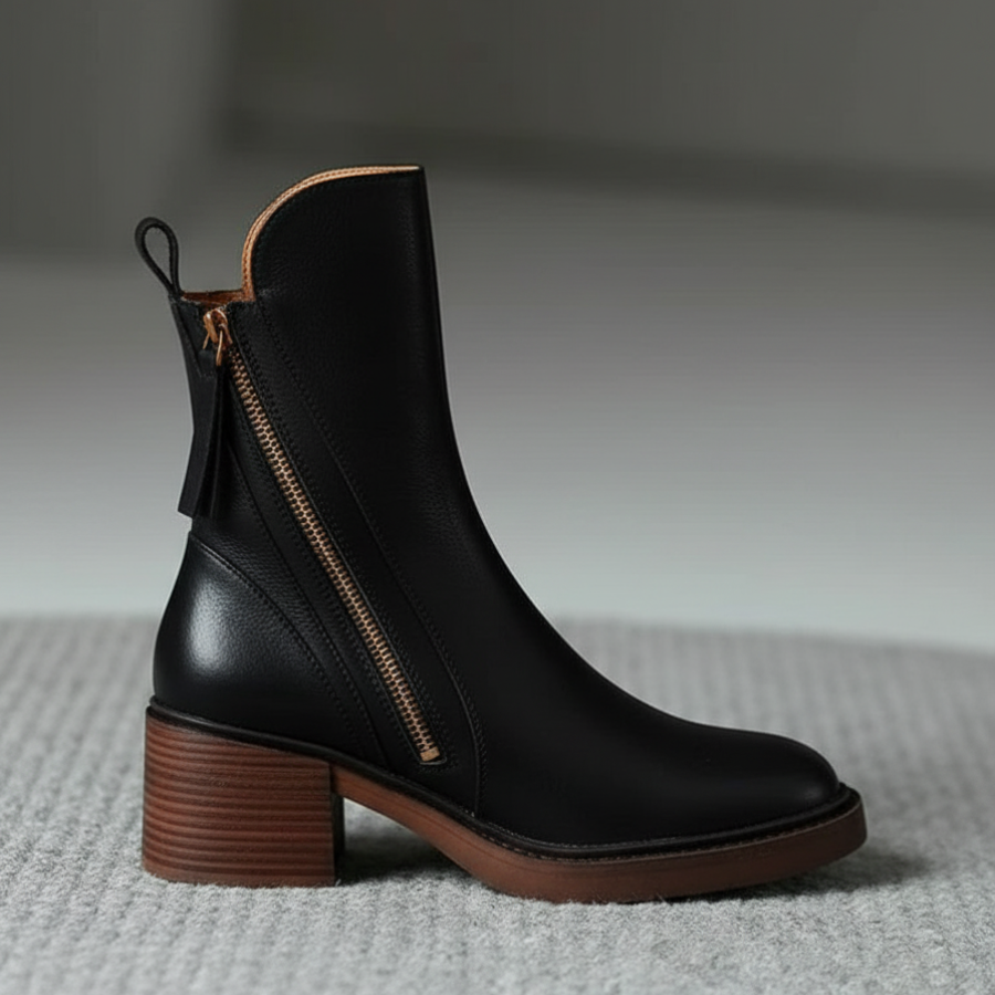 Valeria | Modern Zip Ankle Boots