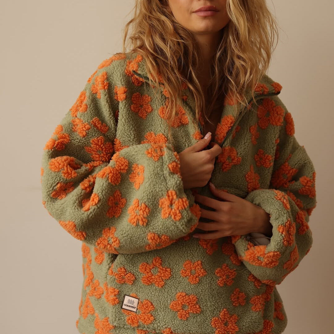 Clara | Cozy Floral Fleece Pullover