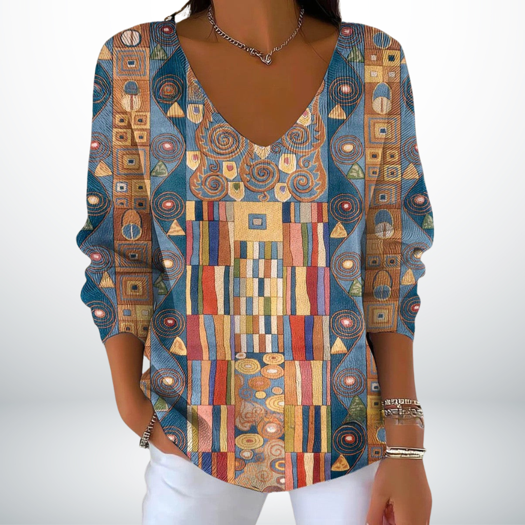 Evelien | Elegant Knitted Sweater with V-Neck