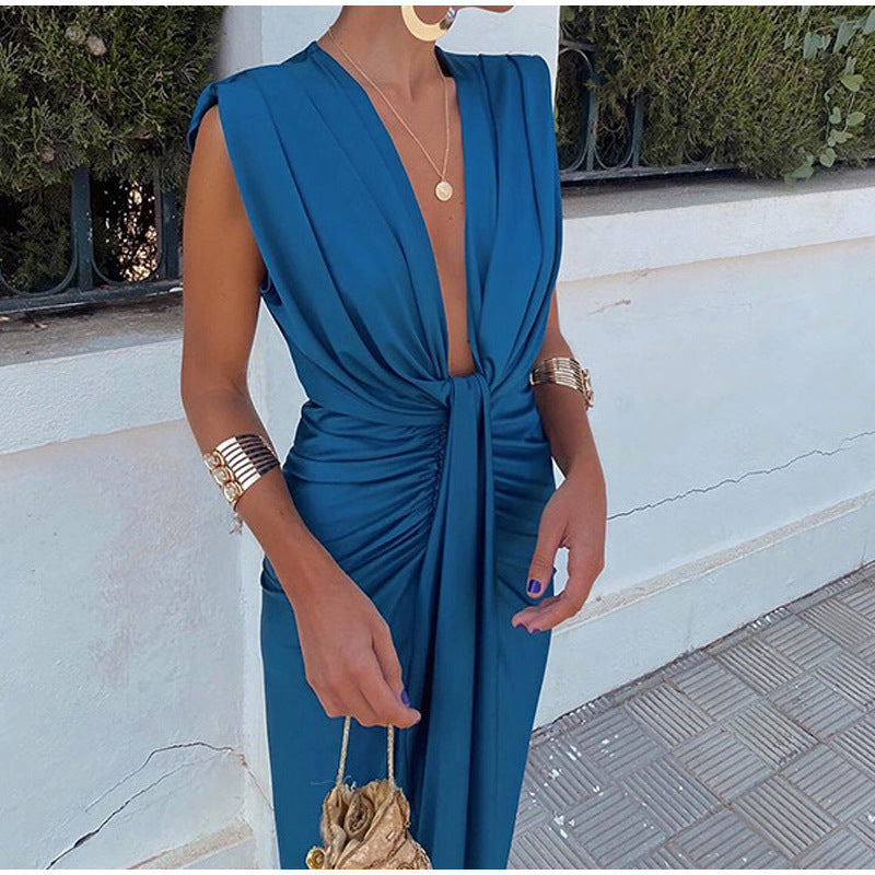 Crocetta™ | Elegant V-Neck Dress