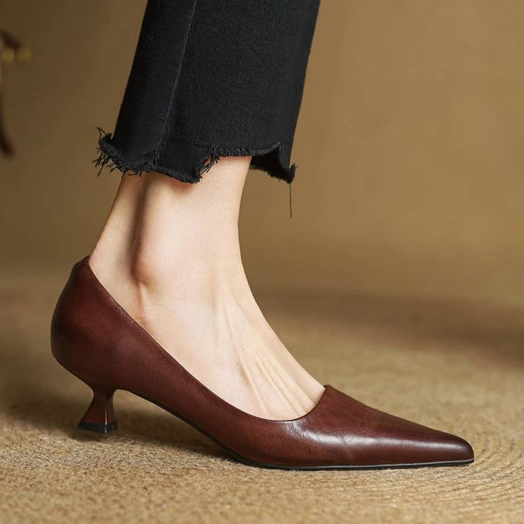 Marise | Pointed Toe Leather Pumps