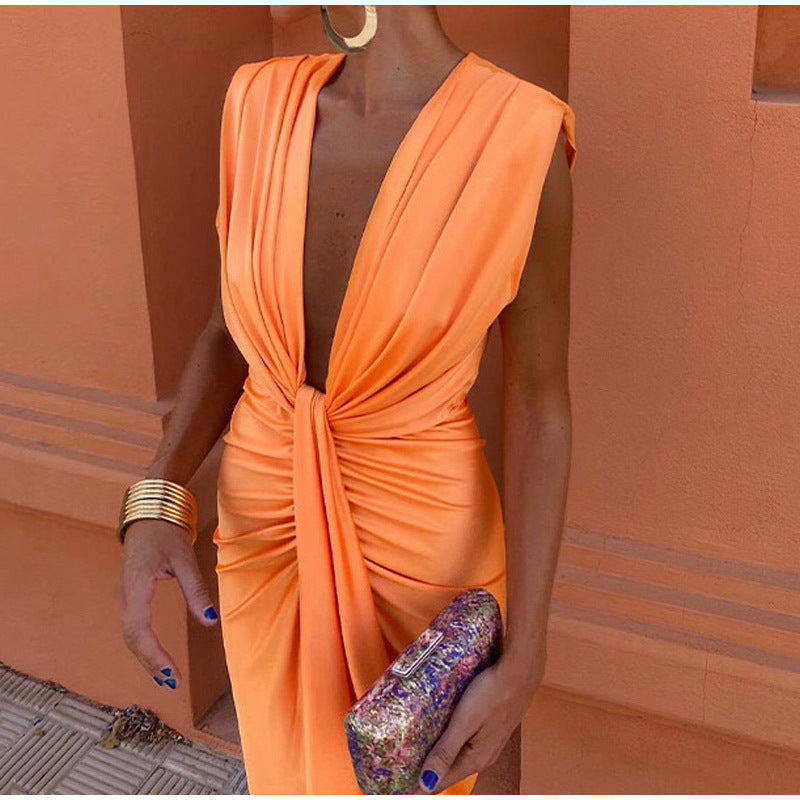 Crocetta™ | Elegant V-Neck Dress