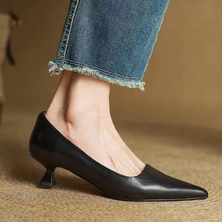 Marise | Pointed Toe Leather Pumps