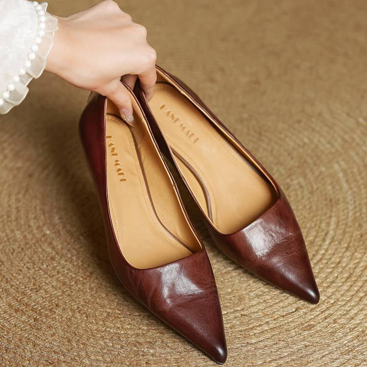 Marise | Pointed Toe Leather Pumps