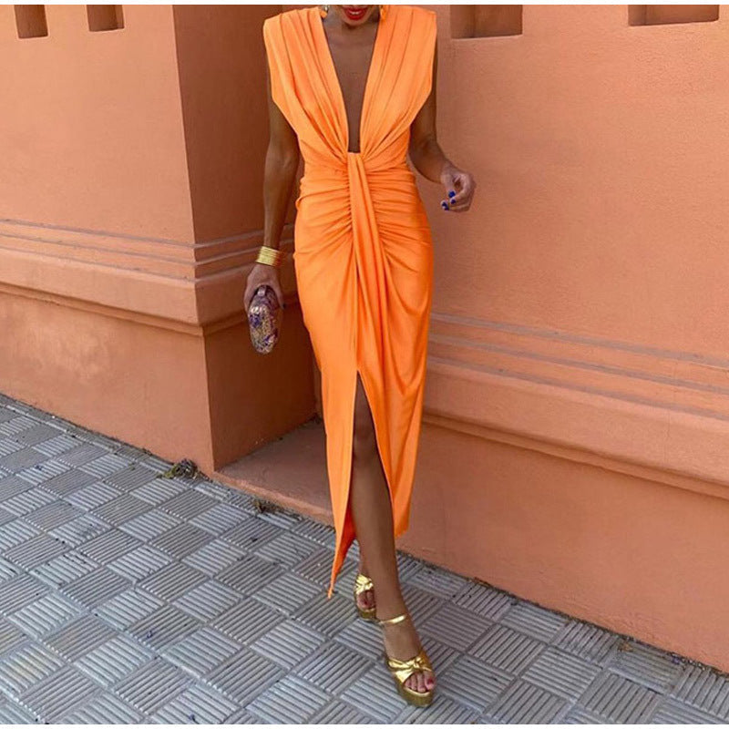 Crocetta™ | Elegant V-Neck Dress