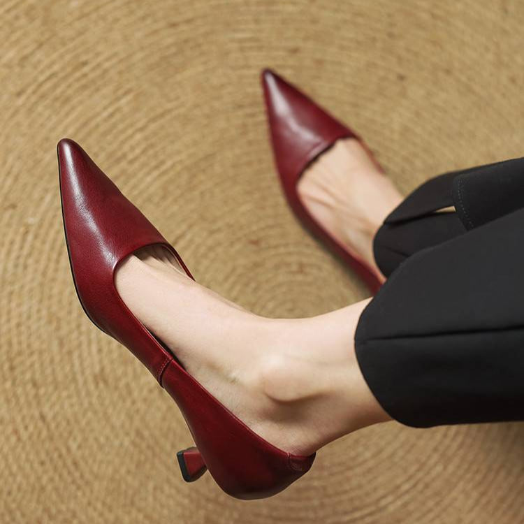 Marise | Pointed Toe Leather Pumps