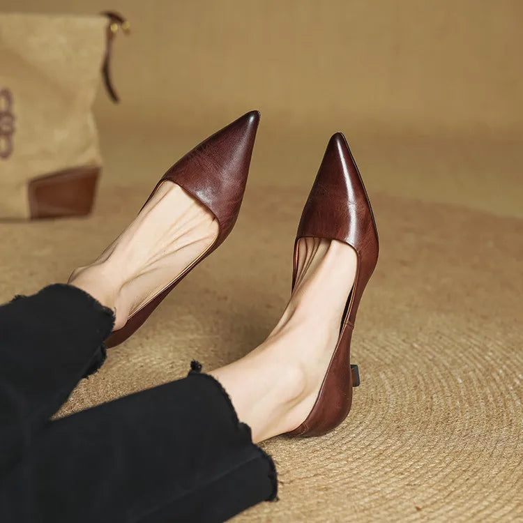Marise | Pointed Toe Leather Pumps