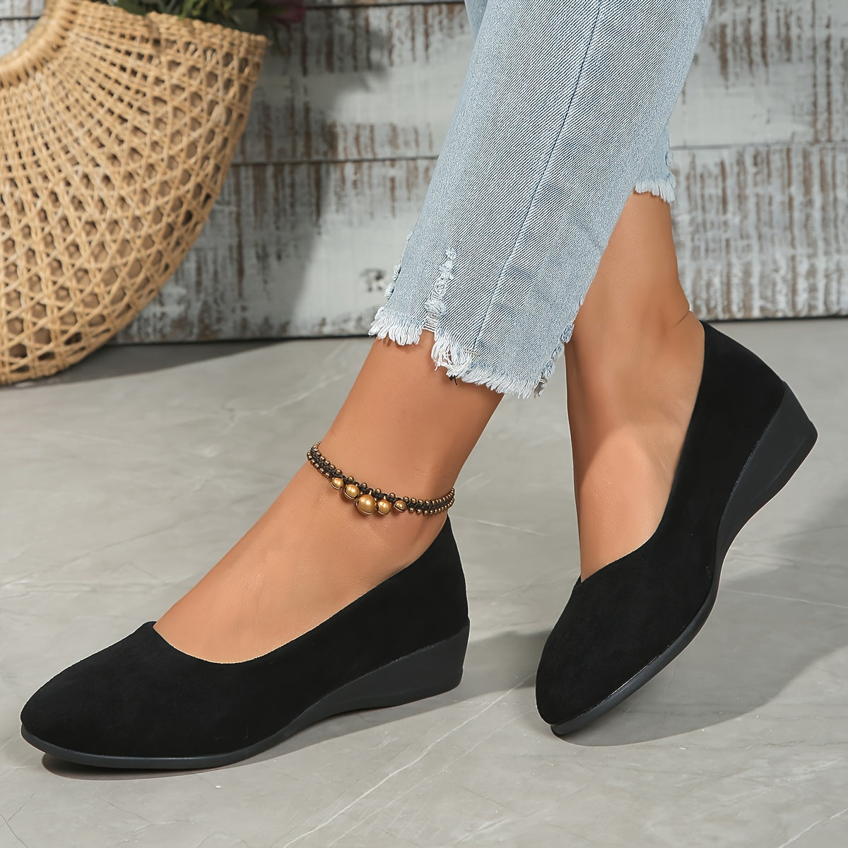 Éliane | Comfortable ballerinas with wedge heel