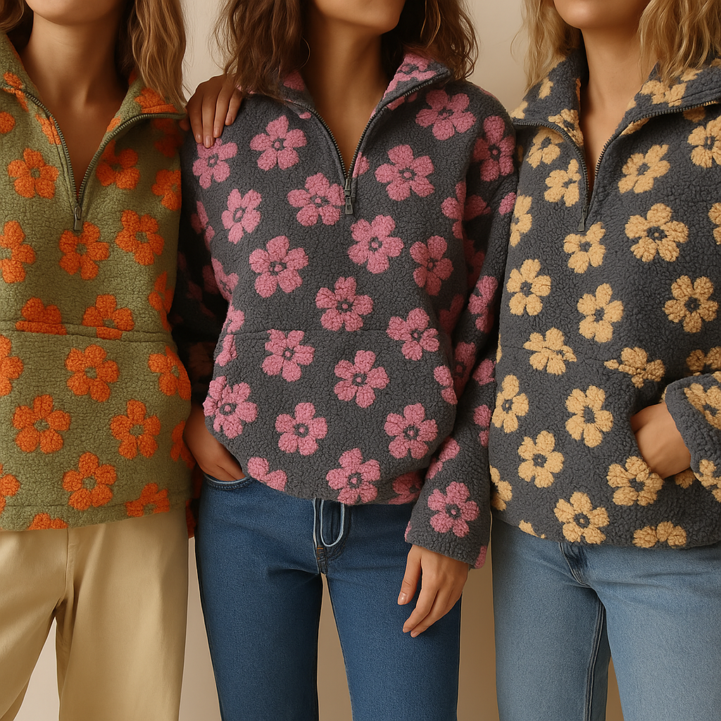 Clara | Cozy Floral Fleece Pullover