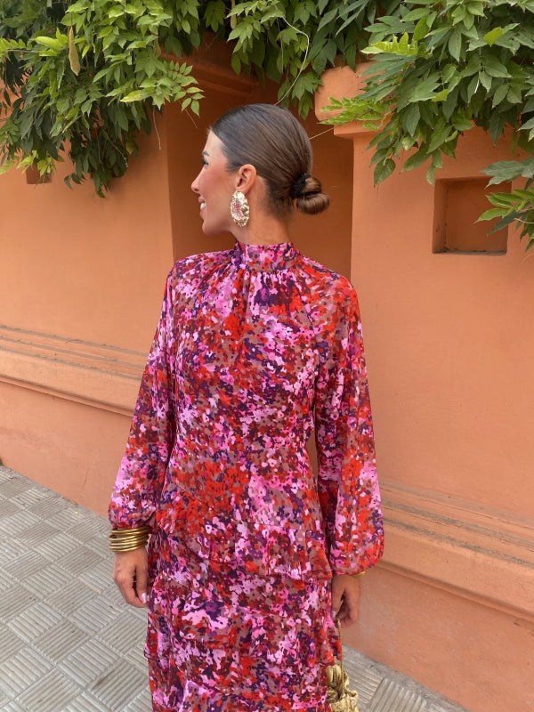 Isadora™ | Pink Elegant Midi Dress