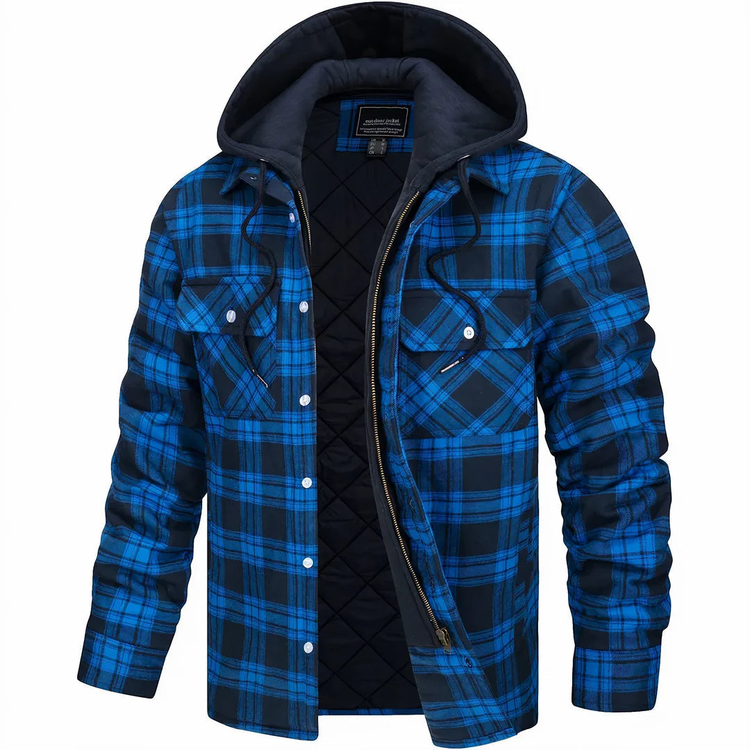 Marcus | Rugged Plaid Hooded Jacket